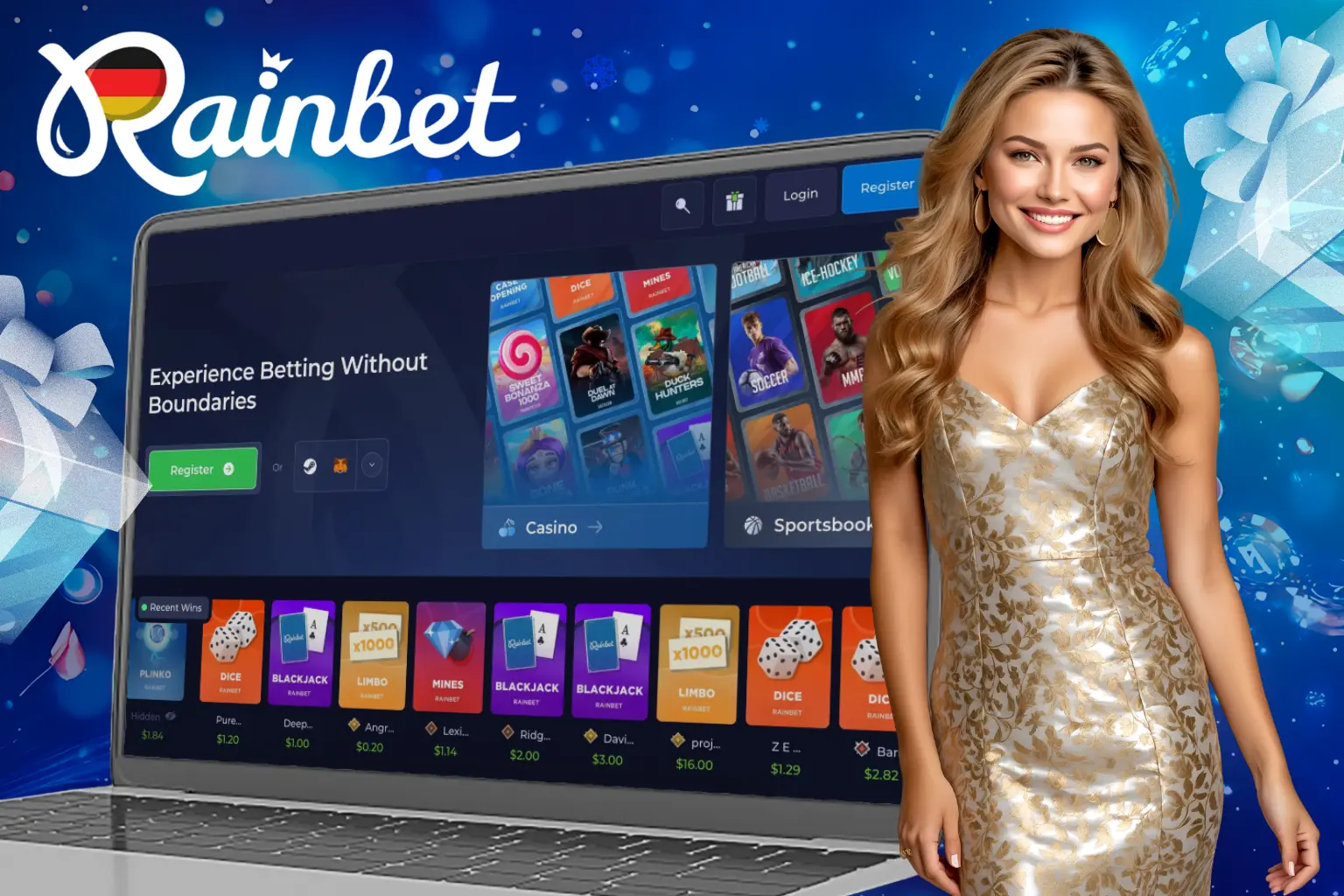 Gehen Sie auf die Website Rainbet und erhalten Sie einen Bonus
