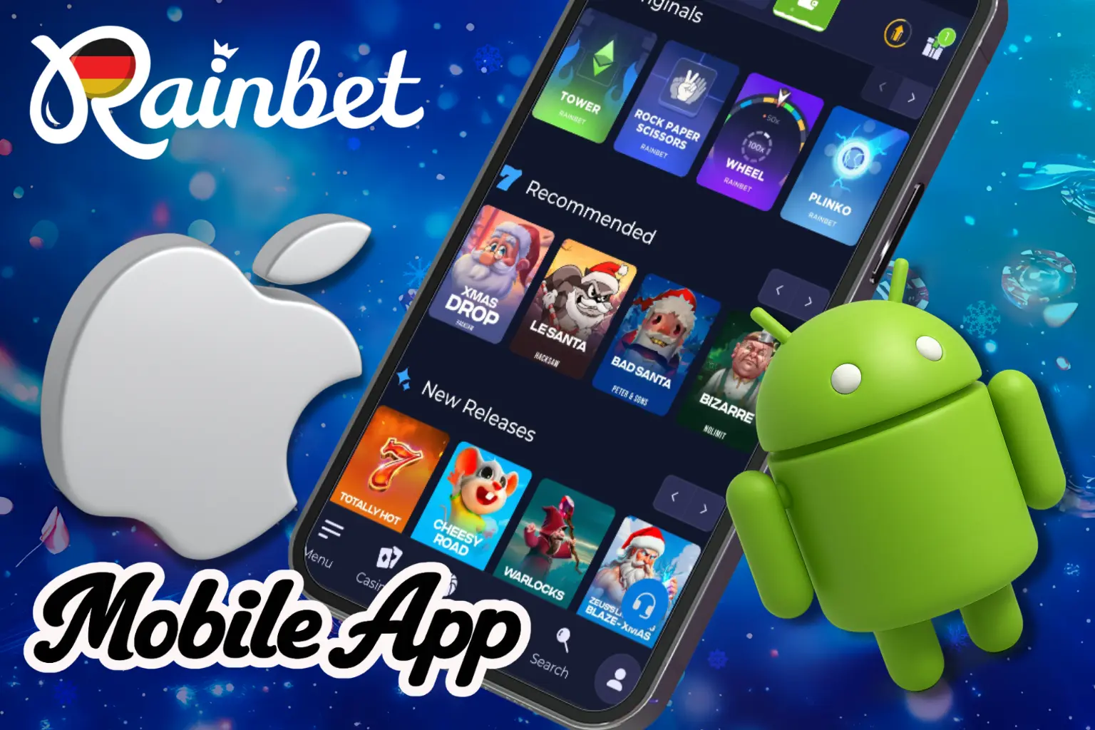 Das mobile Casino passt sich automatisch an iOS und Android an.